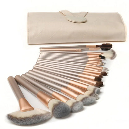 Professional Wooden Make Up Brushes Sets With Leather Storage Pouch Set of 12-24