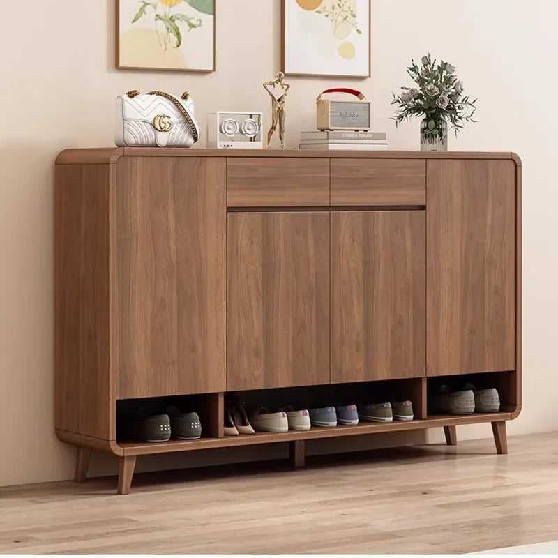 Wooden Entrance Shoe Cabinet Large Capacity Household Cabinet Balcony Foyer Cabinet IndoorZapateros Home Furniture