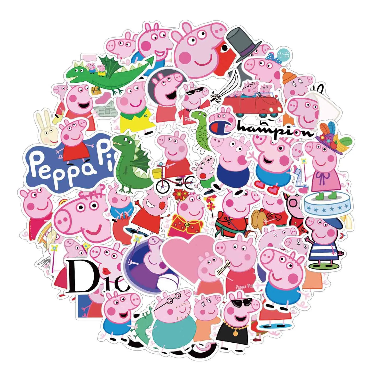 Peppaed Pig Birthday Party Decoration Banner Cartoon George Page Balloons Paper Plates Disposable Tableware Decor Background