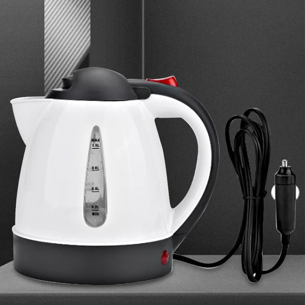 1000 ML Car Hot Kettle Car Truck Water Heater Auto Shut-Off 12/24 V Travel Electric Kettle Large Capacity Stainless Steel Kettle