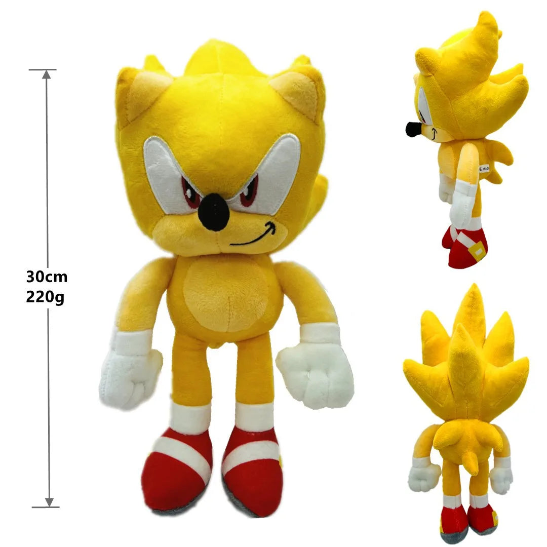 30CM High quality Sonic Plush Toy The Hedgehog Sonic Knuckles Tails Cute Cartoon Soft Stuffed Doll Birthday Gift for Children