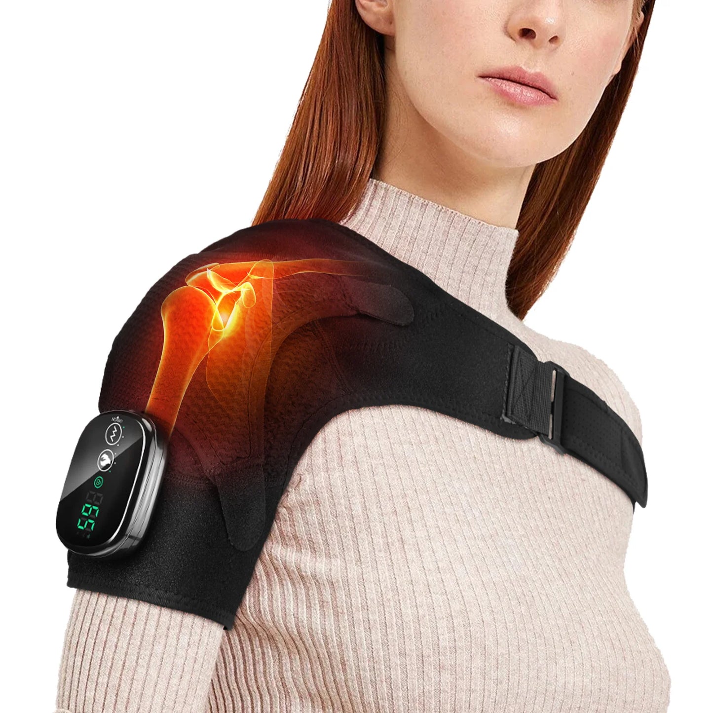 Electric Heating Pad Shoulder Vibration Massager Physiotherapy Arthritis Joint Pain Relief Belt Elbow Support Brace Thermal Wrap