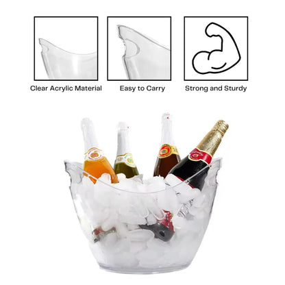 Transparent Ice Cube Storage Bucket Beer Wine Bucket Bar Ice Bucket Container Champagne Can Wine Bucket Champagne Beer Chiller