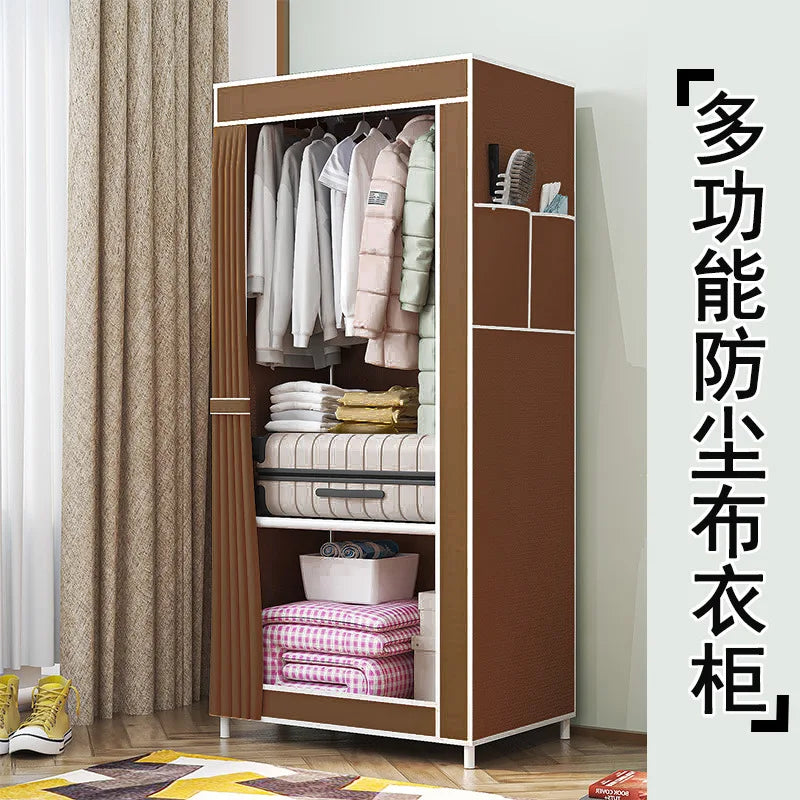 Simple Wardrobe Bedroom Household Simple Assembly Cloth Wardrobe Rental Housing Storage Wardrobe Storage Simple Storage Cabinet