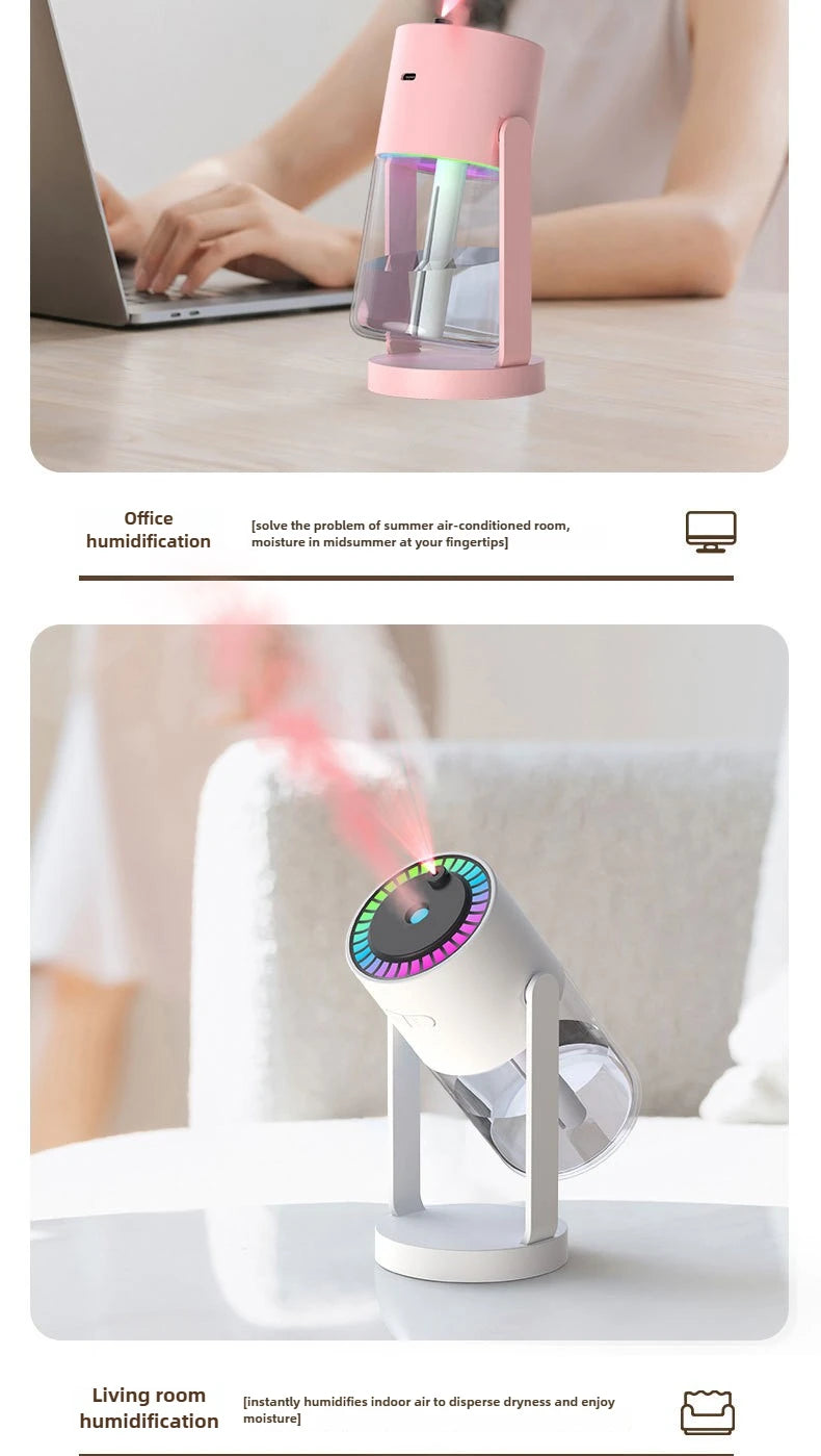 Creative Starry Sky Projection Humidifier Mini Rotating Car Air Humidifier with LED Light USB Electric Aroma Diffuser for Bedroo