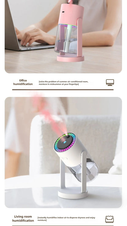 Creative Starry Sky Projection Humidifier Mini Rotating Car Air Humidifier with LED Light USB Electric Aroma Diffuser for Bedroo