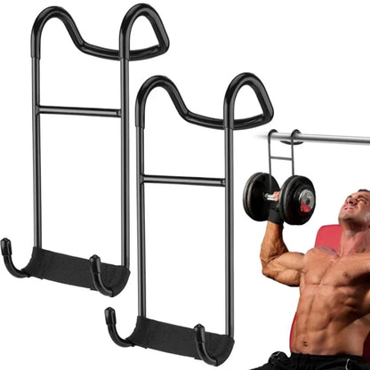 2pcs Dumbbell Spotter Hooks 250 lbs Load Capacity Heavy Duty Dumbbell Hooks for Dumbbell Bench Press Chest Workout