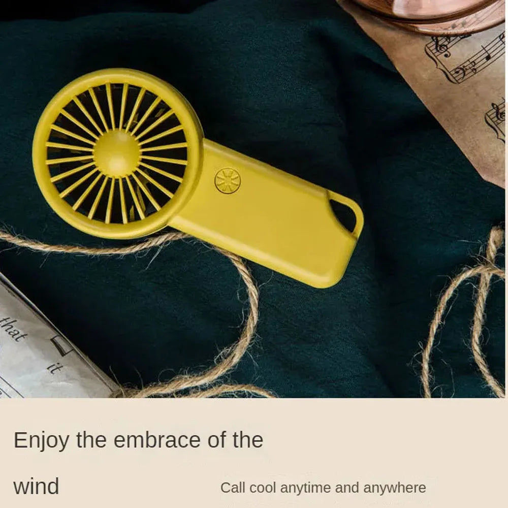 Portable Mini Fan Rechargeable USB Charging Handheld Fan Built-in 500mAh Battery 3 Speed Power for Outdoor Office Sports Travel