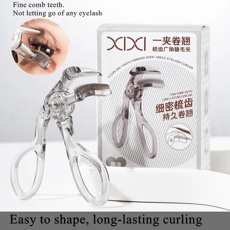 Wide-Angle Partial Eyelash Curler Portable One-Clip Curling Comb Tooth Lashes Curler Easy To Operate Styling Enlarge Eyes Tool