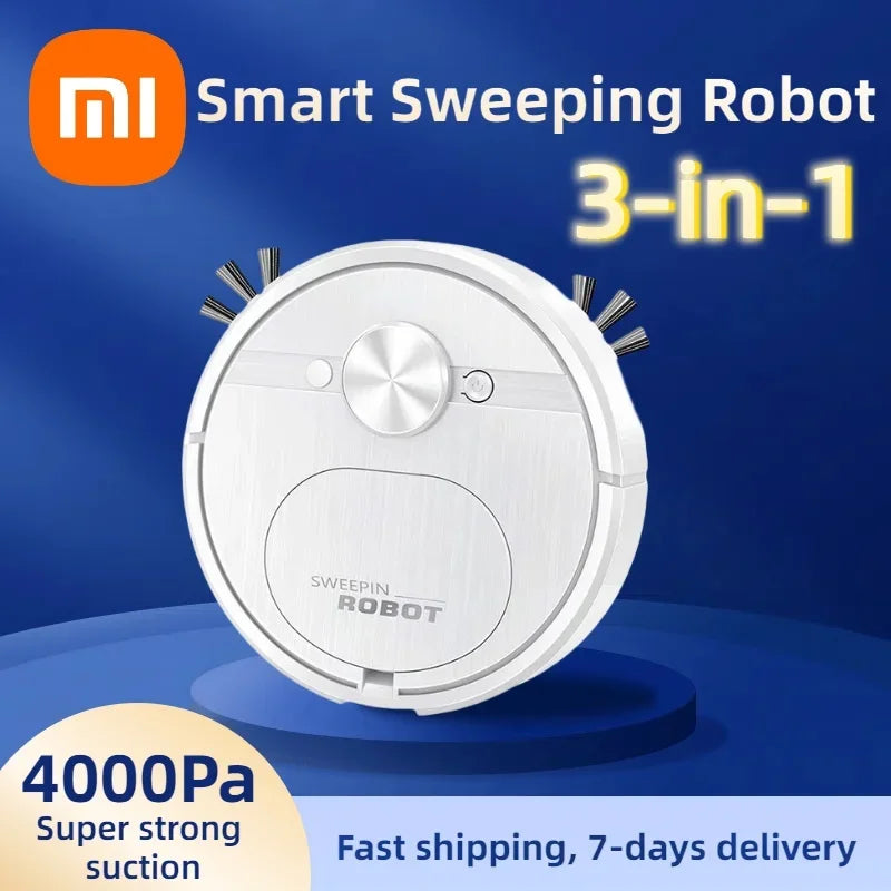 Xiaomi 3-in-1 Smart Sweeping Robot Vacuum Cleaner 4000 Pa Robot Vacuum Cleaner Suction Power Great for Pet Hair Carpets Floors