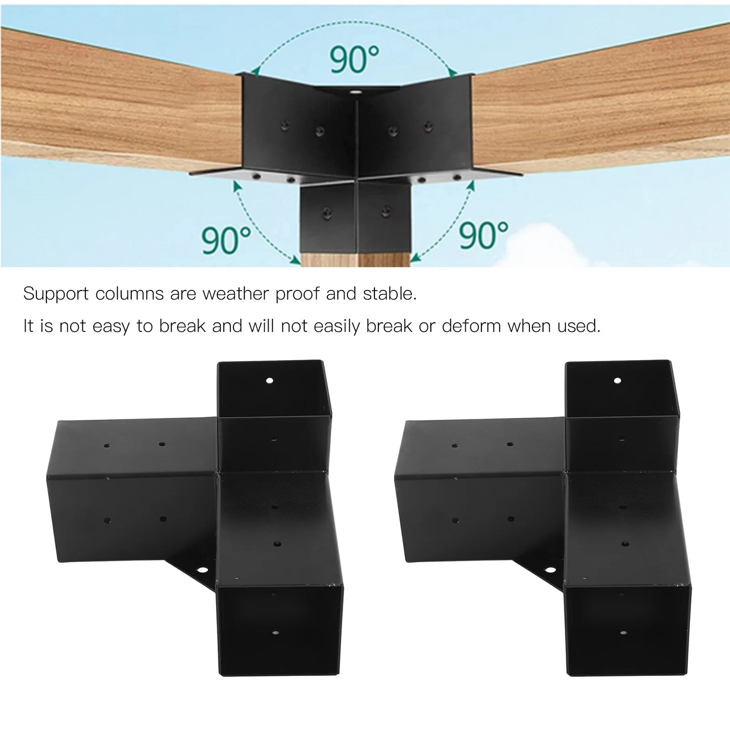 Corner Extension Bracket Pergola Post Bracket Pergola Bracket Steel  Elevated Wood Stand Hardware Kit for Outdoor Woodworking