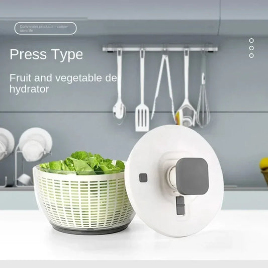 Press Type Vegetable Dehydrator Fruit Dryer Household Large Capacity Dehydrator Kitchen Accessories Drain Salad Basket Gadgets