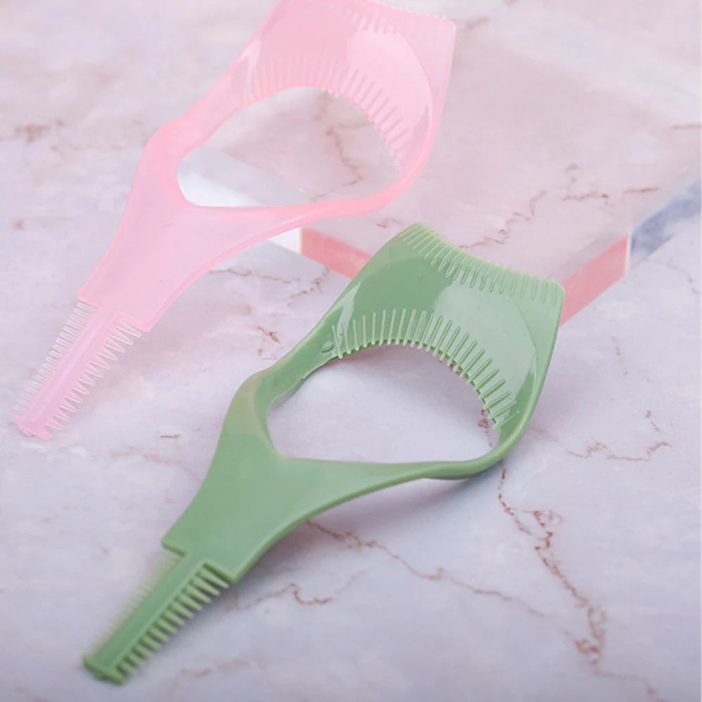 3 In 1 Mascara Applicator Shield Multi-function Mascara Helper Eyelash Curler Applicator Comb Guide Helper Creative Makeup Tool