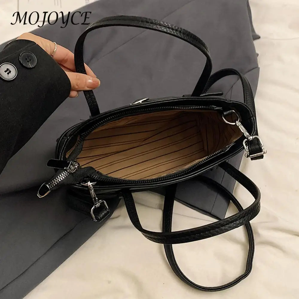 Women PU Fashion Shoulder Bag Large Capacity Stylish Messenger Bag Adjustable Strap Buckle Shoulder Purse Chic Hobo Bag