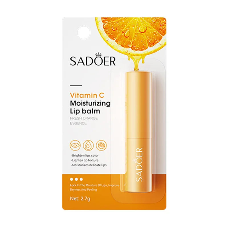 SADOER Vitamin C Aloe Coconut Lip Balm Moisturizing Anti Cracking Hydrating Repair Nourishing Lipstick Lips Skin Care Products