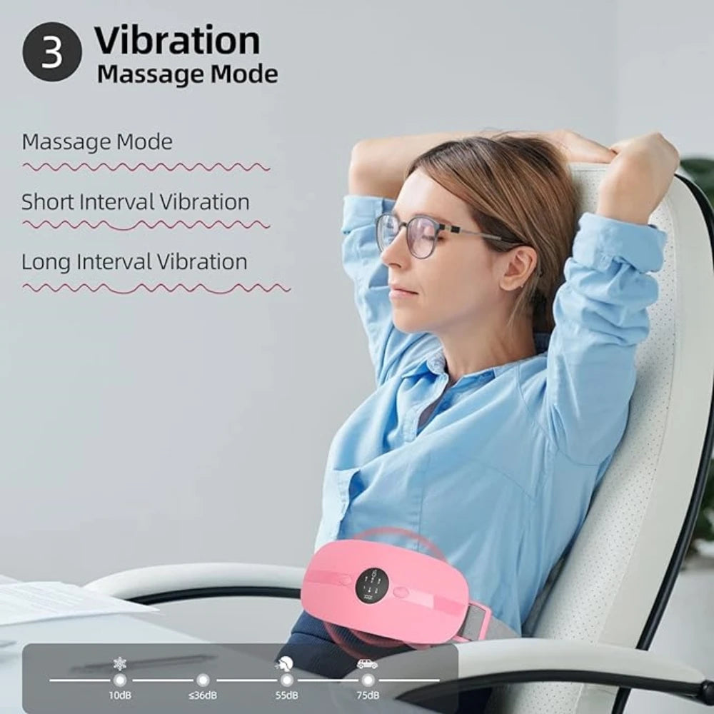 Heating Pad for Period Cramps, Portable Menstrual Cordless Electric Heated Pads for Pain Relief with Massager Rechargeable Heati