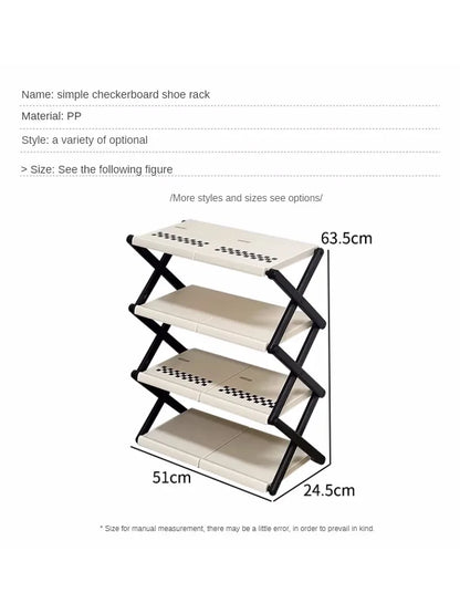 Simple Shoe Cabinet Multi-layer Folding Shoe Storage Device Home Organization And Storage Shelf