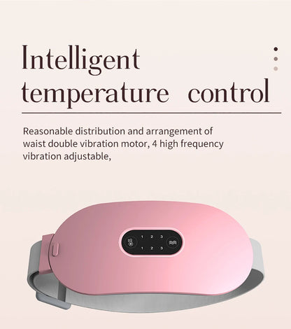 Electric Period Massager Cramp Warm Palace Belt for Menstrual Colic Relief Pain Waist Stomach Abdominal Vibrating Heating Belt