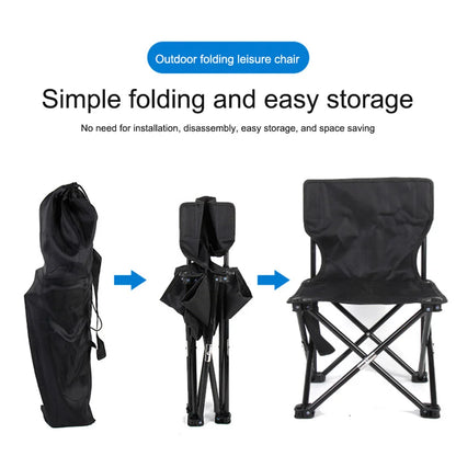 Outdoor Portable Folding Chair With Storage Bag Foldable Car Outdoor Chair Lightweight Bearing Strong Ride Comfort Camping Gear