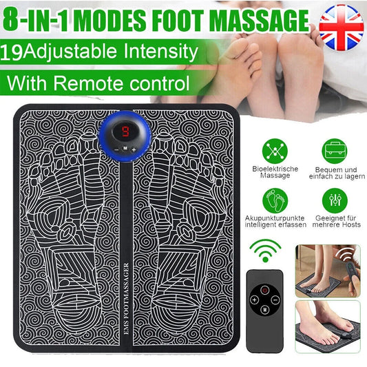 EMS Foot Massager Mat Electric Pad Blood Muscle Circulation Relief Pain +Remote