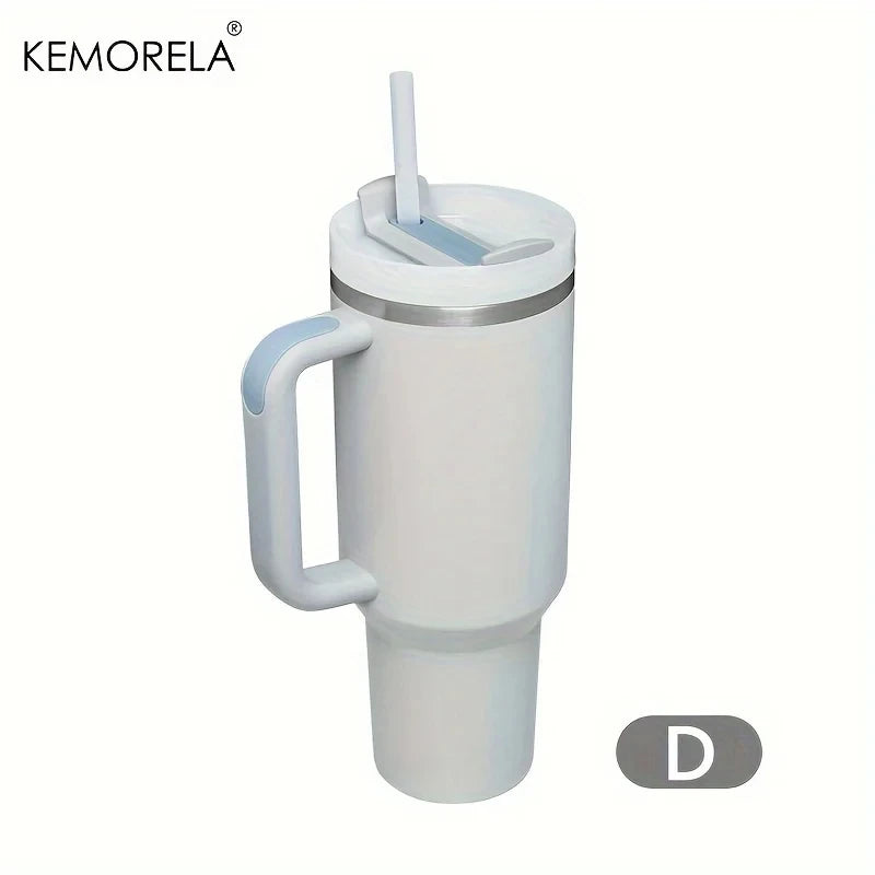 1200ML 304 Stainless Steel Insulated Water Bottle Thermal Coffee Car Cup Cold Hot Mugs Vacuum Flask With Handle Straw For Sport