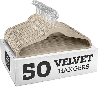 50/SET Velvet Hangers Shirt Clothes Drying Rack Wardrobe organizer And storage For Coats Pants Dress Rack Balcony Home Accessory