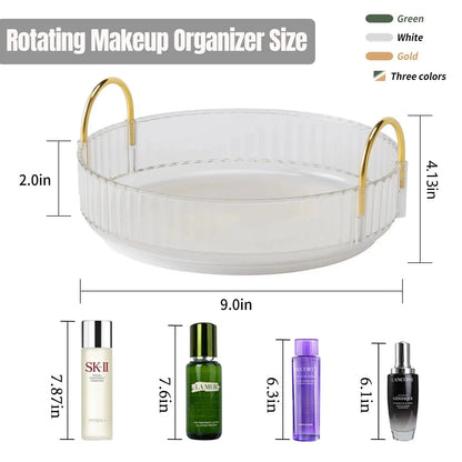 360 Rotating Makeup Organizer for Vanity Bathroom Countertop Organizer Perfume Organizer Skincare Dresser Holder Rack 3 Layers