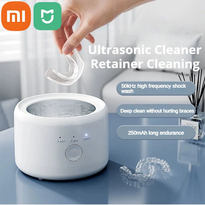 Xiaomi MIJIA Multi-function Ultrasonic Braces Cleaning Machine High Frequency Jewelry Invisible Retainer Denture Cleaner Machine