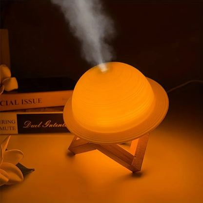 Saturn Lamp Cool Mist Air Humidifier Moon  Lamp Ultrasonic Essential Oil Diffuser USB Mini Humidifiers Super Quiet Ecofreindly E