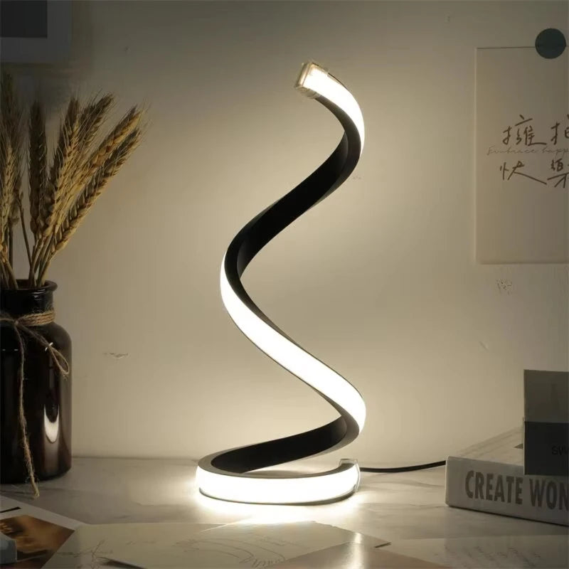 1Pc  Spiral Table Lamp Modern Three Speed Dimming USB Power Button  Bedroom Decorative Table Lamp Levitating moon lamp Led decor