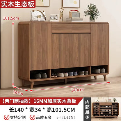 Wooden Entrance Shoe Cabinet Large Capacity Household Cabinet Balcony Foyer Cabinet IndoorZapateros Home Furniture