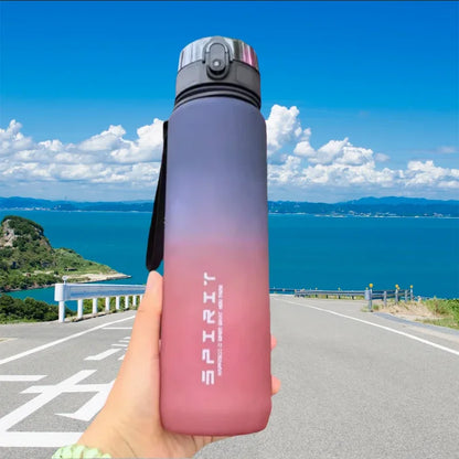 500ML/650ML/1000ML Large Capacity Sports Bottle Motivational Leak Proof Portable Reusable Plastic Cups Outdoor Travel Gym Jugs