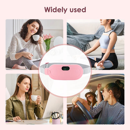 Rechargeable Electric Abdominal Massager 4 Modes Vibration Kneading Waist Massage Belt For Lumbar Belly Uterus Warm Belt