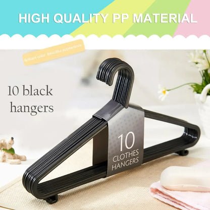 10pcs Adult PlasticsClothe Hanging Rack Clothing Hanger Non-Slip Dry Portable Household Clothe DressOrganizer Closet Space Saver