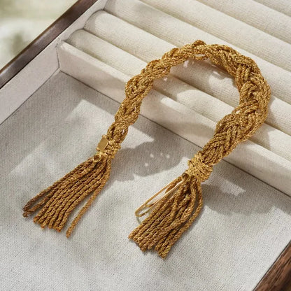 Twist braided tassel bracelets for women luxury designer fringe bracelets vintage elegant jewelry