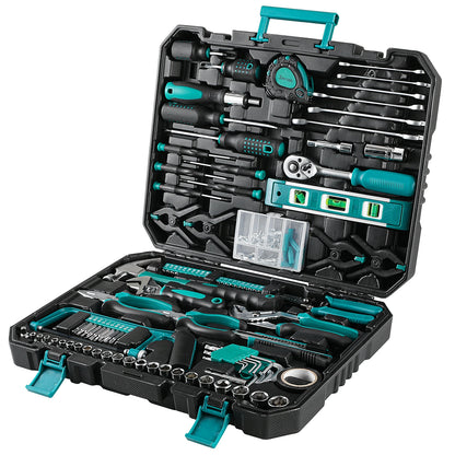 198 Piece Tool Box, Hand Tool Set, Ratchet Socket Tool Set, Screwdriver Set, Home Car Repair Tool, Universal