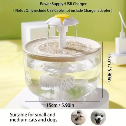 Transparent Pet Drinking Fountain USB Power Automatic Circulation Smart Cat Drinking Fountain Pet Water Feeder