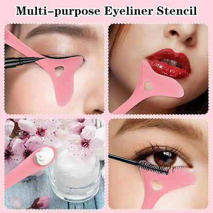 4 Pcs Set Multi Functional Eye Makeup Assistant Combination Silica Gel Paint Eyeliner Eyelash Beauty Tools