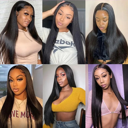 13x4 13x6 Full HD Lace Front Human Hair Wigs Straight 360 Transparent Lace Frontal Wigs Pre Plucked 4x4 Pre-Cut Lace Closure Wig