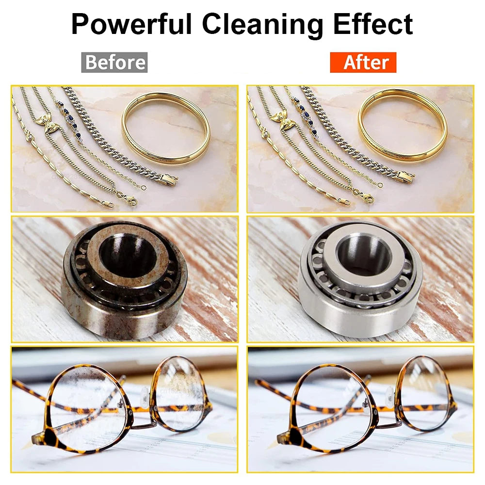 Ultrasonic Cleaner Ultrasound Glasses Jewelry Cleaner 40KHZ High Frequency Ultrasonic Washing Bath for Glasses Jewelry Cleaning