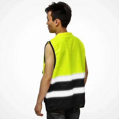 S/M/L High Visibility Hi-Vis Safety Vest Reflective Driving Jacket Night Security Waistcoat With Pockets For Work Run