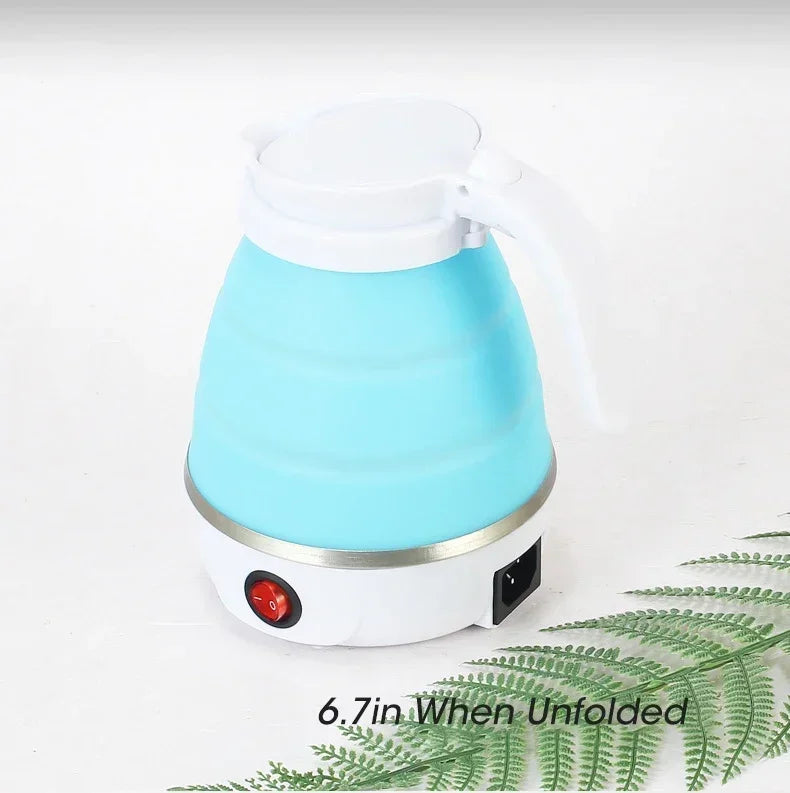 220V 0.6L Mini Folding Kettle Portable Water Heater 600W Silicone Compression Electric Kettle Home Kettle Easy To Travel