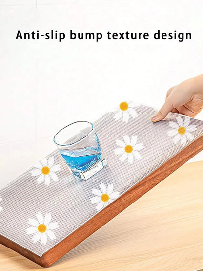 1 Roll Shelf Liner For Kitchen Cabinets EVA Waterproof Fridge Pad Cupboard Mat Easy Placemats Non-Adhesive Drawer Liner Doir Mat