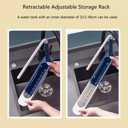 Adjustable Telescopic Sink Shelf Space-saving Kitchen Organizer Soap Sponge Holder Drain Rack Basket Gadgets Accessories Tool fo