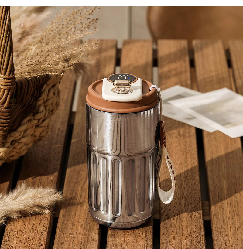 450ml Thermos Bottle Smart Display Temperature 316 Stainless Steel Vacuum Cup Office Coffee Cup Business Portable Thermal Mug