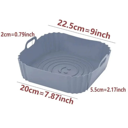 1PC Reusable Airfryer Pan Liner Accessories Silicone Air Fryers Oven Baking Tray Pizza Fried Chicken Airfryer Silicone Basket