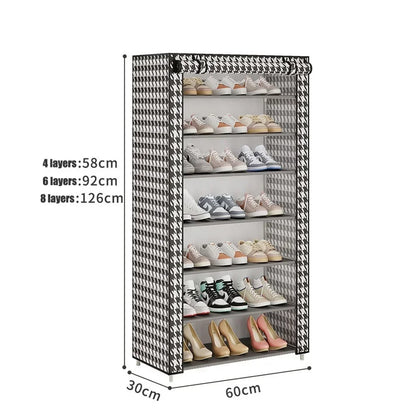 Shoe Cabinet Dustproof Fabric Multifunctional Storage Shoe Rack Moisture-proof Elevated Design Large Capacity Shoe Rack Cabinet