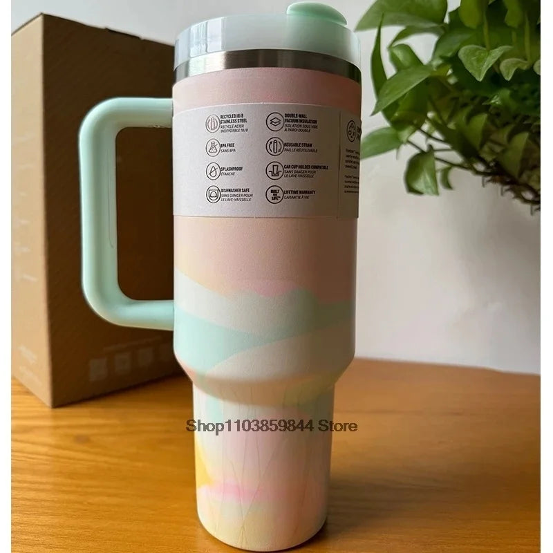 2025 new  Large Capacity 40Oz Stainless Steel Vacuum Flask - Insulated Tumbler Cup with Lids and Straws, Perfect for Travel