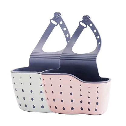 Sink Draining Hanging Basket Adjustable Kitchen Accessories Rubber Sink Bag Soap Sponge Shelf Faucet Holder for Bathroom 1PC