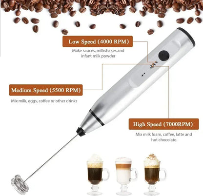 USB Electrical Milk Frothers Electric Handheld Blender with Mini Coffee Maker Whisk Mixer for Coffee Cappuccino Cream Foamer